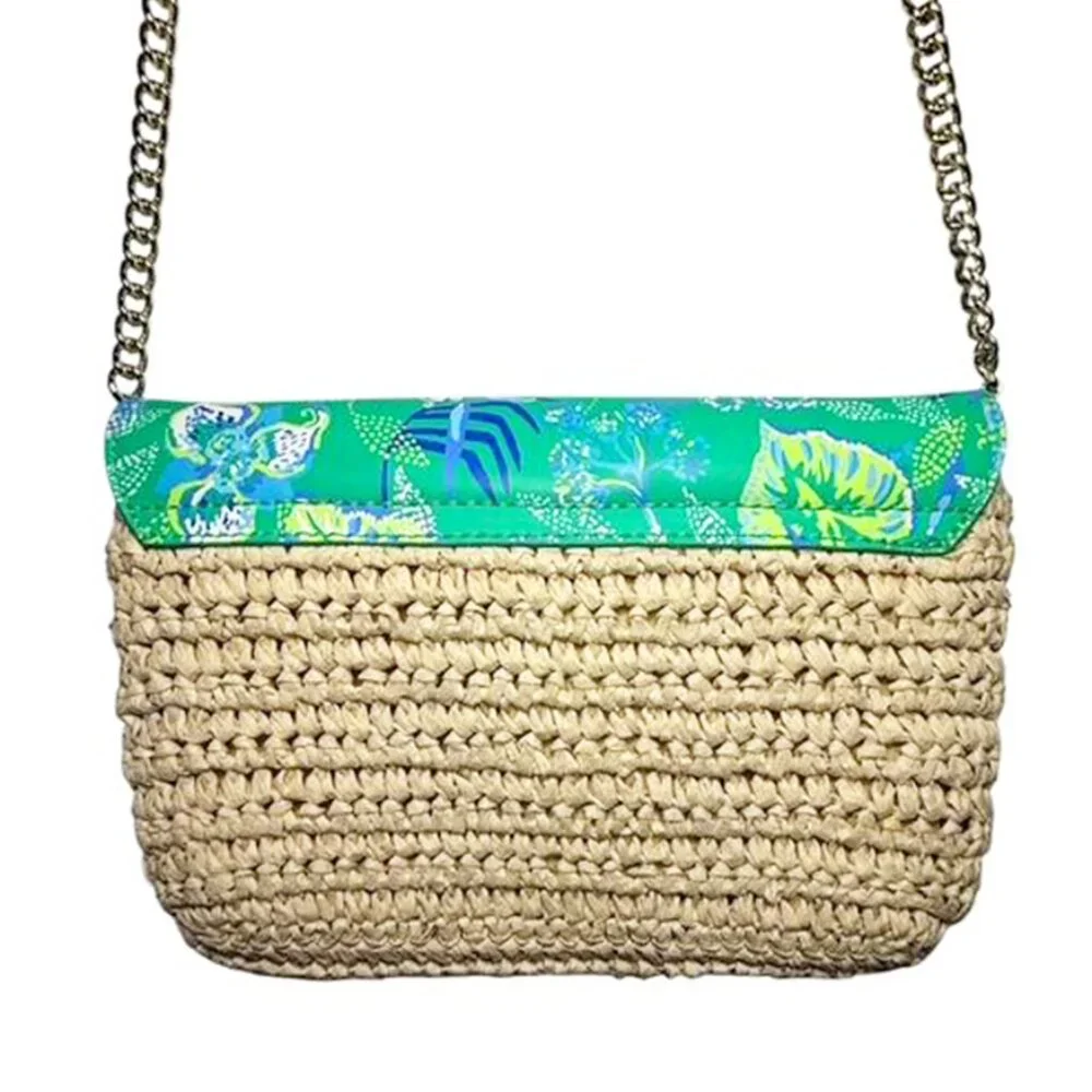 LILLY PULITZER Straw Convertible Chain Strap Crossbody Bag - Picture 3 of 10
